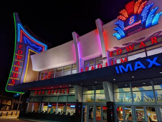Alhambra, California - December 31, 2021: The Regal Edwards Alhambra Renaissance and IMAX movie theater at Main Street and North Garfield Avenue