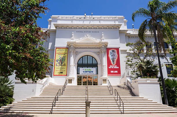 San Diego, United States - May 25, 2013: The entrance to the San Diego Natural History Museum, located in Balboa Park, is seen during the Memorial Day Weekend. The museum was founded in 1874 as the San Diego Society of Natural History and is the third oldest scientific institution west of the Mississippi and the oldest in Southern California. The present location of the museum was dedicated on January 14, 1933.