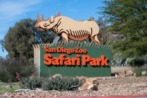 San Diego, California, USA - November 14, 2022: Entrance sign for the San Diego Zoo Safari Park