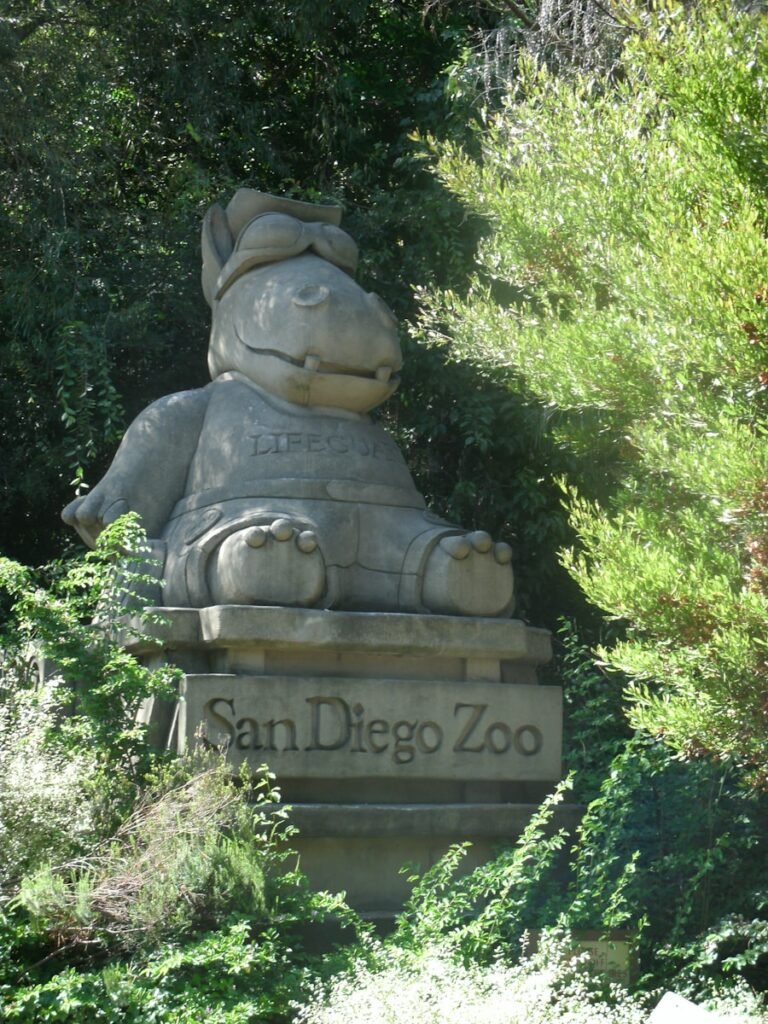 a stone statue of a hippo